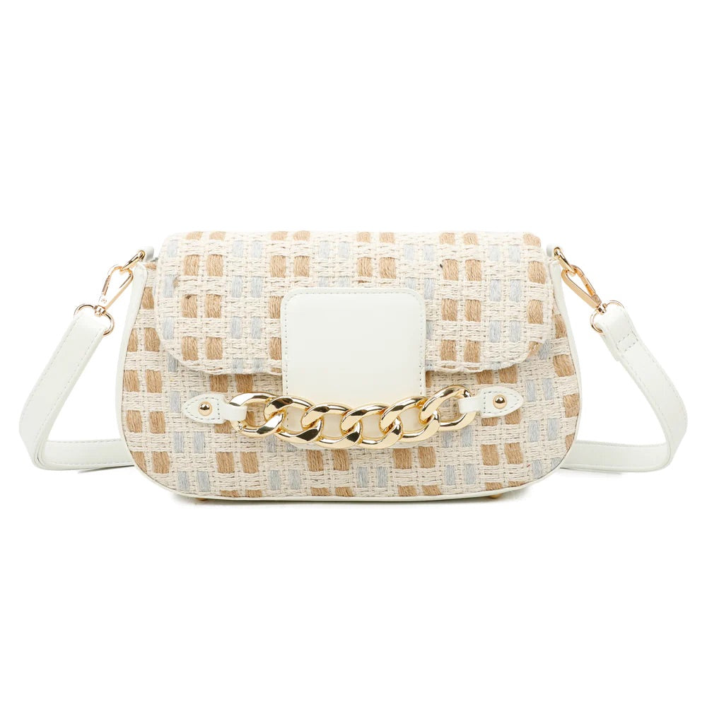Copy of Mimi White Weave Chain Crossbody