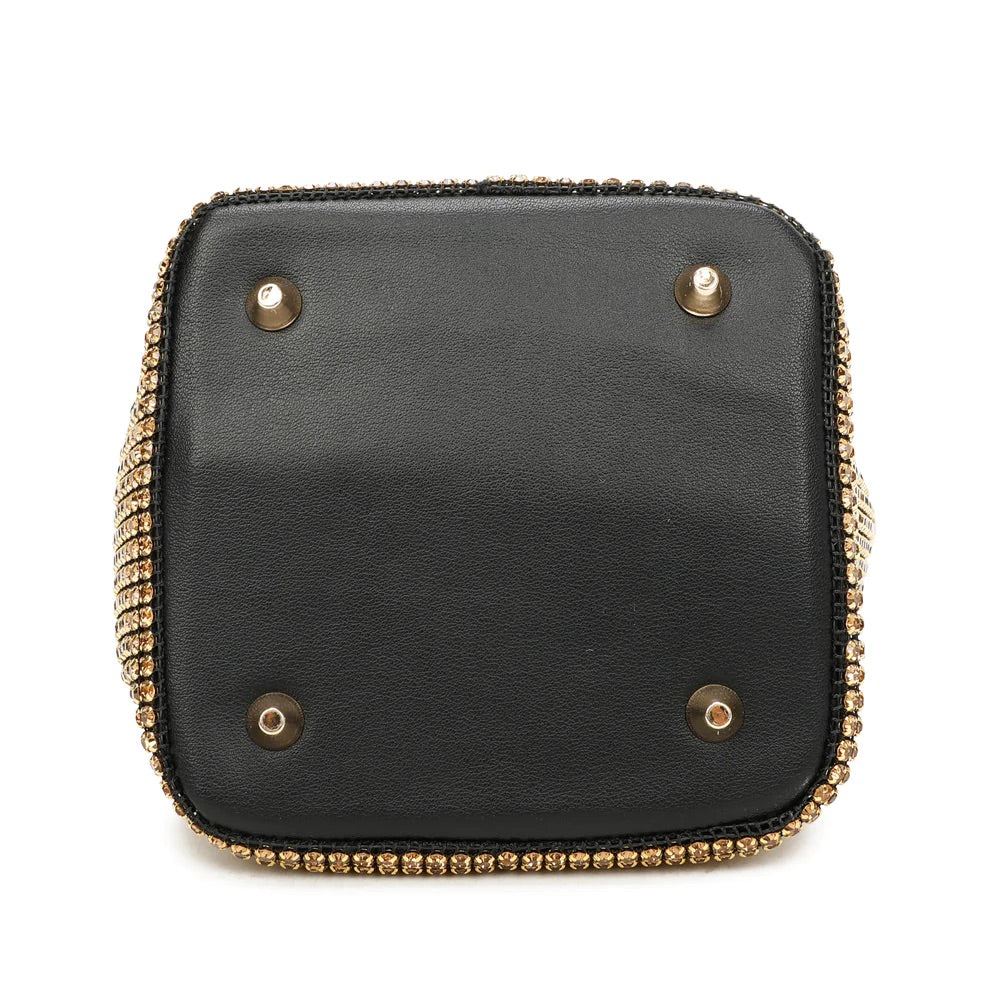 Gold Crystal Marbella Bucket Handbag