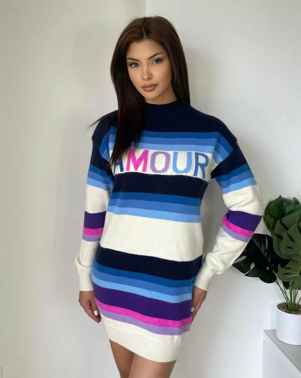 Blue Amour Jumper Dress