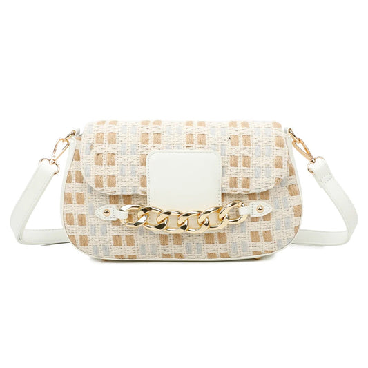 Copy of Mimi White Weave Chain Crossbody