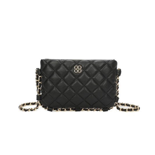 Black Quilted Chain Mini Crossbody