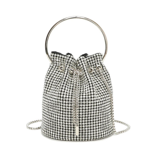 Crystal Silver Drawstring Bag