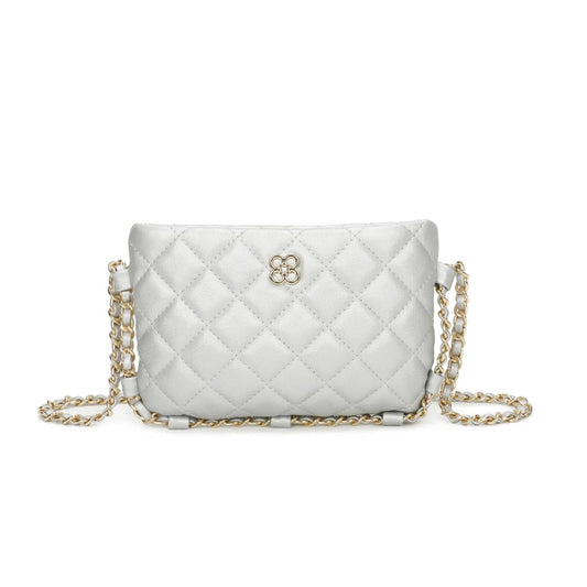 Silver Quilted Chain Mini Crossbody
