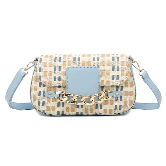 Copy of Copy of Mimi Blue Weave Chain Crossbody