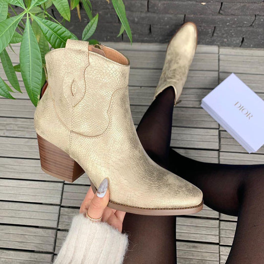 Gold Shimmer Ankle Boot