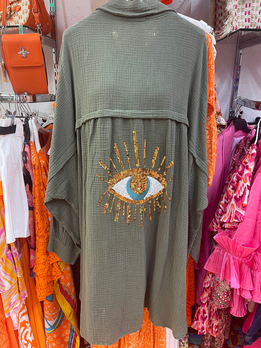 Sequin Eye Long Sleeve Shirt