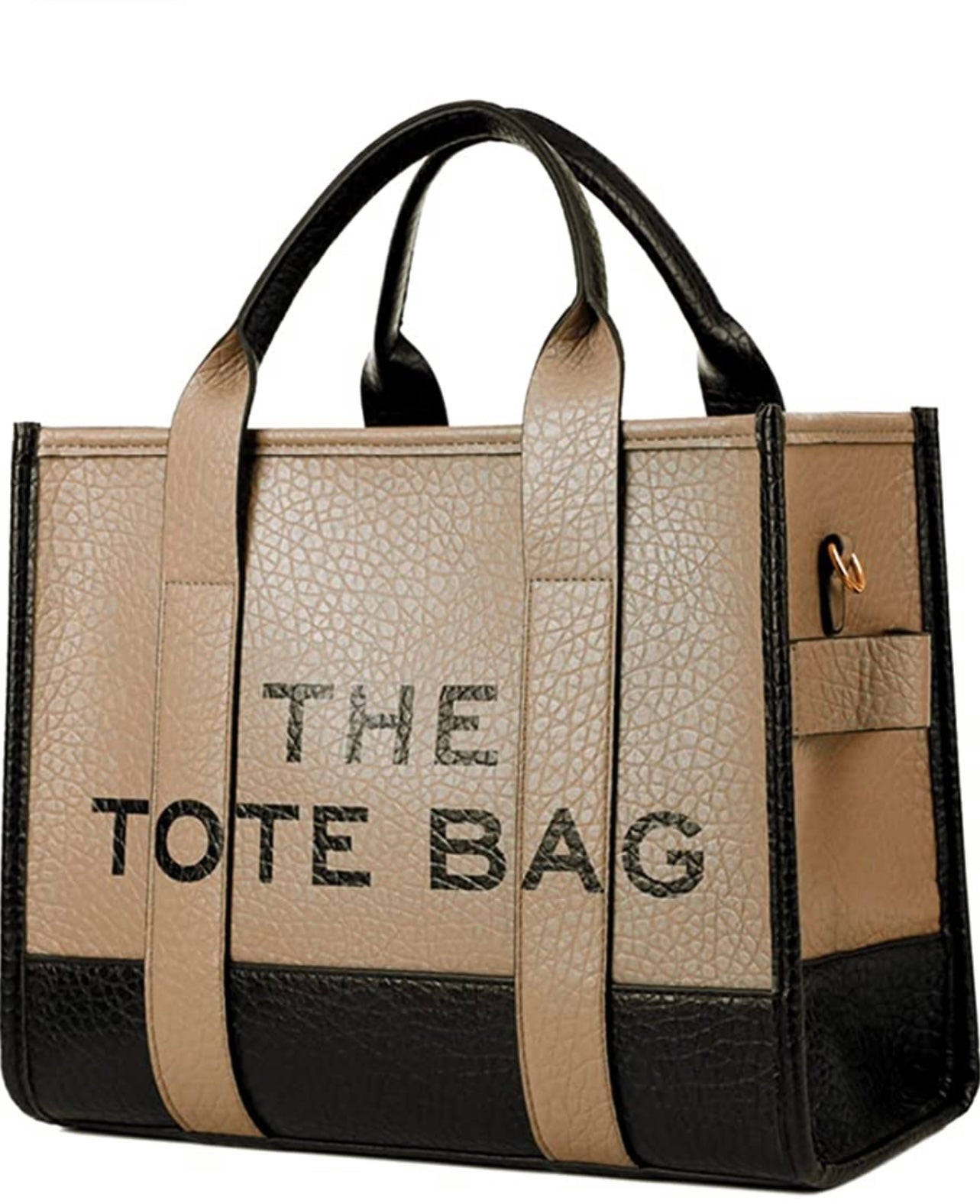 The Tote Bag Large Two Tone Camel and Black Handbag