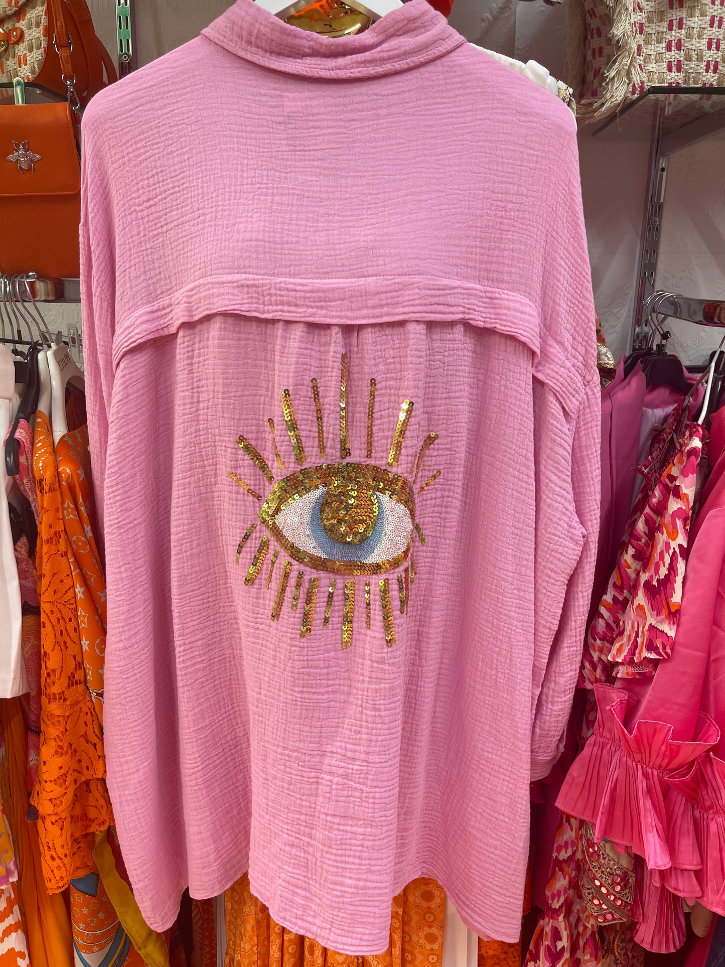 Sequin Eye Long Sleeve Shirt
