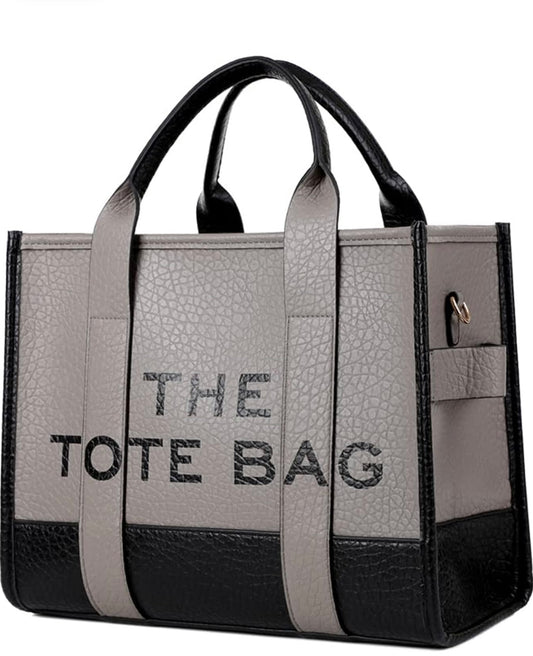 The Tote Bag Large Two Tone Slate and Black